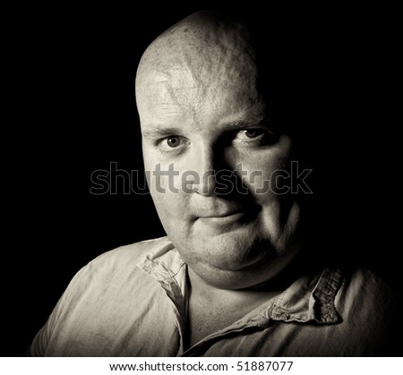 photo black and white middle age male portrait