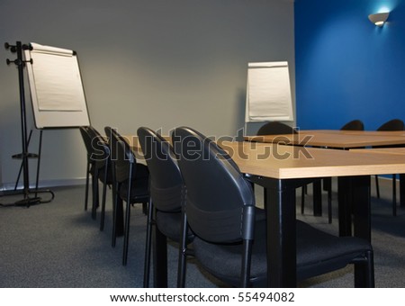 classroom or meeting room with flip boards