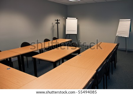 classroom or meeting room with flip boards