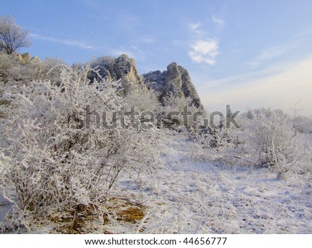 winter magic landscape, countryside in Poland