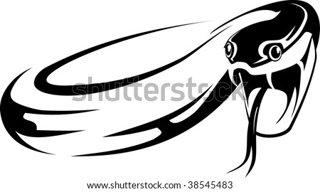 stock vector Vector illustration of a snake Black and white