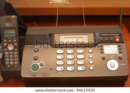 fax machine in office on table