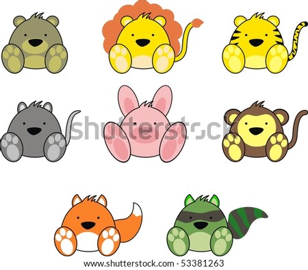 stock vector : cartoon baby animals in vector format