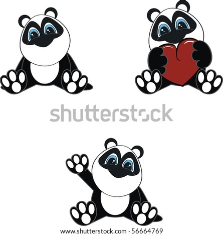stock vector : cartoon baby panda in vector format very easy to edit