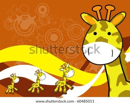 giraffe wallpaper. stock vector : cartoon giraffe