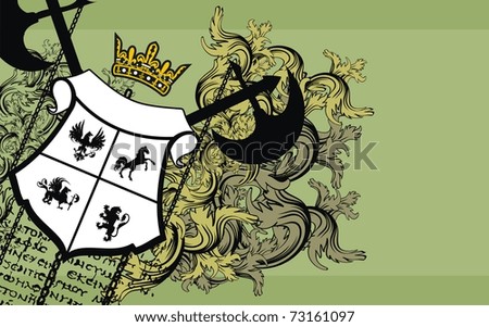 Heraldic Coat Of Arms Background In Vector Format - 73161097 : Shutterstock