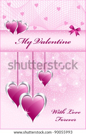  hearts symbolizing valentines day mothers day or wedding anniversary