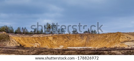 Old sand pit under the open sky