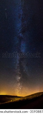 panorama of the Milky Way in the night sky; the starry sky at night; view of the Milky Way from the earth