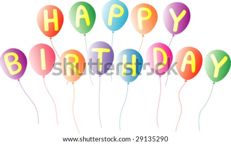Happy Birthday Letters On Balloons Stock Vector 2913529