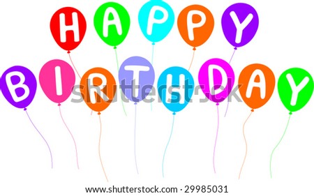 Happy Birthday Letters On Balloons Stock Vector 2998503