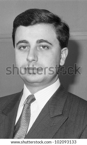 LONDON - DECEMBER 12: John Kennedy, Conservative party Parliamentary Candidate for Newham North East, attends a photo call at Conservative Central Office on December 12, 1990 in London.