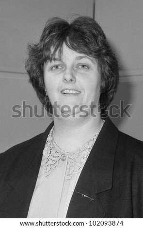 LONDON - DECEMBER 12: Teresa O\'Neill, Conservative party Parliamentary Candidate for Lewisham, Deptford, attends a photo call at Conservative Central Office on December 12, 1990 in London.