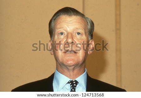 LONDON - JULY 1: Sir Nigel Broackes, founder and Chairman of British property company Trafalgar House plc, speaks at a conference on July 1, 1991 in London. He died in September 1999.