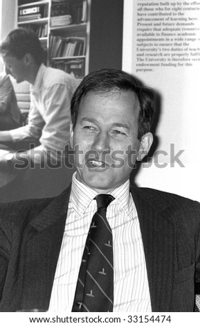 LONDON-MAY 14: Andrew Knight, Executive Chairman of media empire News International at a press conference on May 14, 1990 in London. News International was founded by Rupert Murdoch.