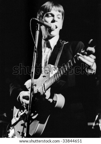CROYDON, ENGLAND-JUNE 4: Chris Wilson, guitarist in U.S. pop group The Flamin\' Groovies, performs live on stage on June 4, 1978 in Croydon, England.