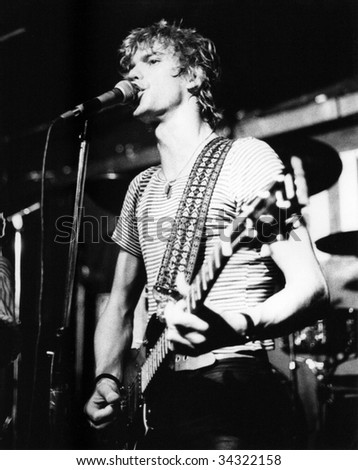 LONDON-CIRCA 1978: Kelvin Blacklock, of British pop group The White Cats, performs live on stage circa 1978 in London. Group leader was Rat Scabies, previously in The Damned.