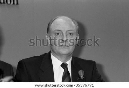 LONDON-JANUARY 29: Neil Kinnock, Labour Party Leader and M.P. for Islwyn, at a press conference on January 29, 1990 in London.