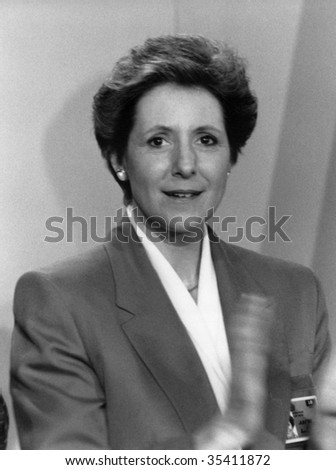 LONDON-JUNE 27: Norma Major, wife of British Prime Minister John Major, attends a Conservative party conference on June 27, 1991 in London.