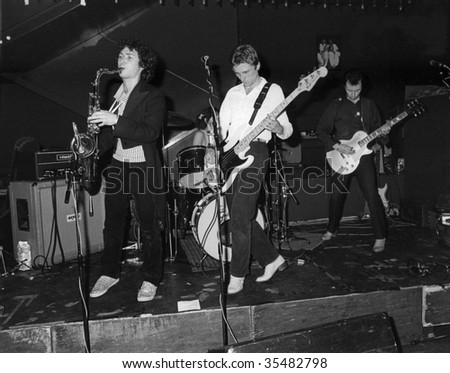 LONDON-DECEMBER 11: The Method, British pop group, perform live on stage on December 11, 1978 at the Starlight Rooms in West Hampstead, London.