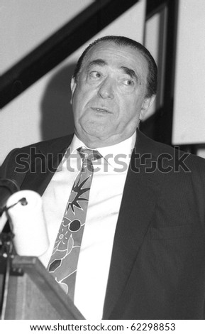 LONDON - APRIL 17: Robert Maxwell, Czech born media tycoon and owner of Mirror Group Newspapers, speaks at a press conference on April 17, 1991 in London. Maxwell died in November 1991.