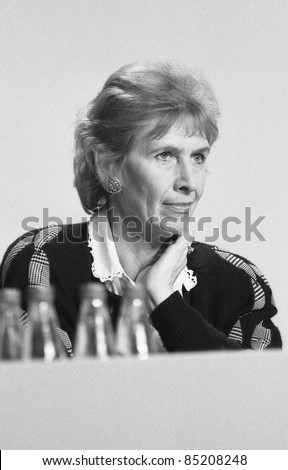 LONDON - MARCH 3: Angela Rumbold, Conservative party Member of Parliament for Mitcham and Morden, attends a party conference on March 3, 1990. She died in June 2010.