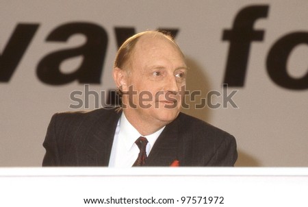 LONDON - DECEMBER 4: Rt.Hon. Neil Kinnock, Leader of the Labour party, attends a press conference on December 4, 1990 in London. He was party Leader from 1983 until 1992.