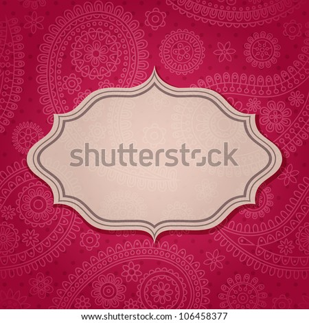 Frame in the Indian style in the background with paisley pattern Vector illustration Eps10 Frame in the Indian style in the background with paisley pattern Vector illustration Eps10
