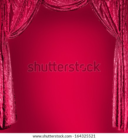 Elegant theater crimson curtains (not 3D)