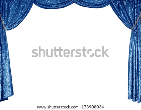 The photo of smart curtains from a blue satin velvet