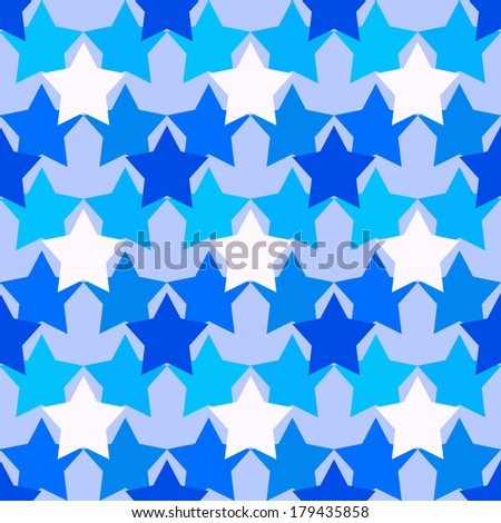 Camouflage pattern with the stars in blue tones
