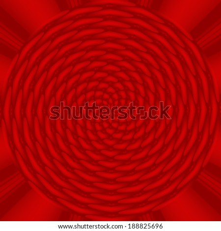 Red circular abstraction with hearts for design