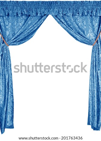 The photo of smart curtains from a blue satin velvet