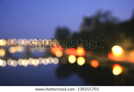 Out-of-focus shimmering city background of Paris, France