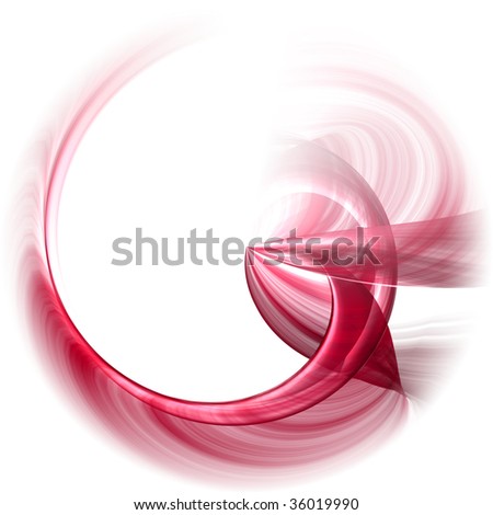 Abstract red organic round shape on white background with copy-space