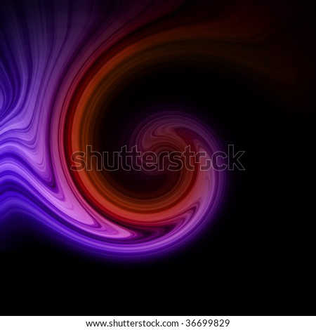 Colorful abstract wave tunnel spiral design on black background - great for ppt, business card or other DTP