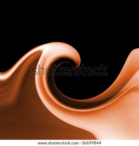 Abstract moonlit red wave tunnel shape with copy-space on black background  - great for ppt, business card or other DTP