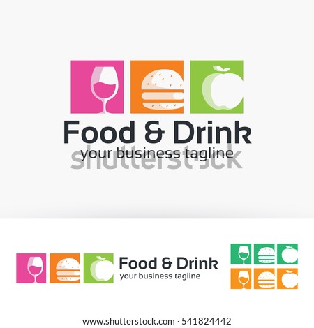 Food & Drink, fast food, fruit, wine. Vector logo template