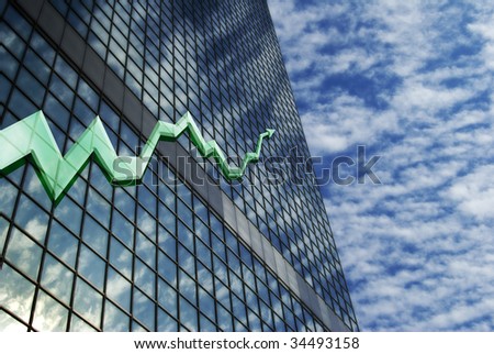 building with stock chart