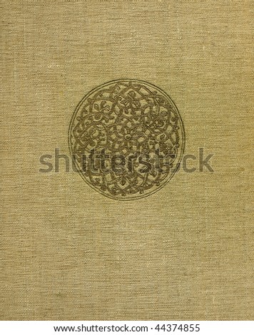 Old book binding canvas with gilded vignette, 32.6 MB
