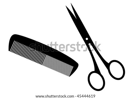 stock vector : Black silhouettes of hairstyle tools.