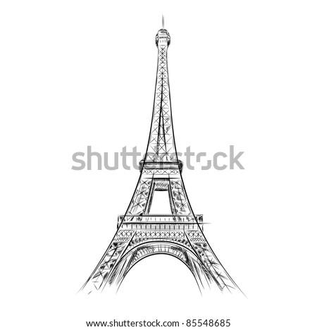 Eiffel Tower Cartoon Picture on Eiffel Tower On The White Stock Vector 85548685   Shutterstock