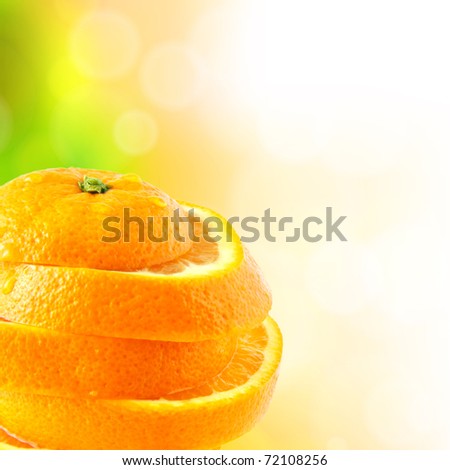 juicy orange cut into slices