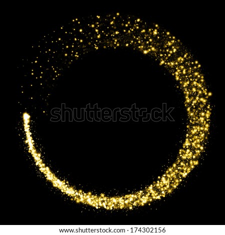 Gold Glittering Star Dust Circle
