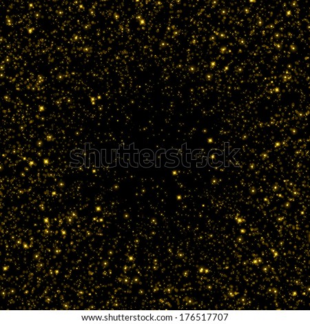 Gold sparkle glitter background. Glitter stars background