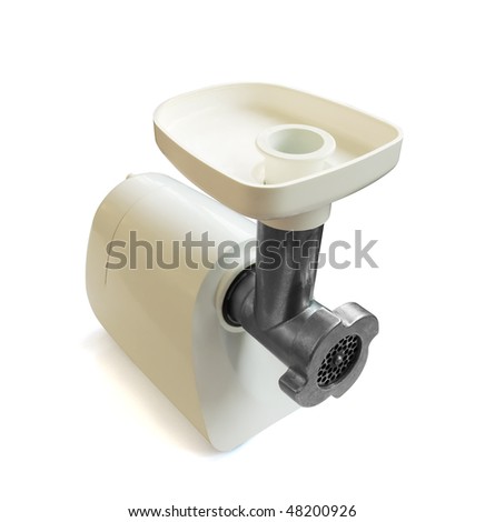 Old white electric meatgrinder
