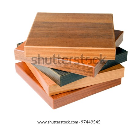 Stack of wood floor samples isolated on white Stack of wood floor samples isolated on white
