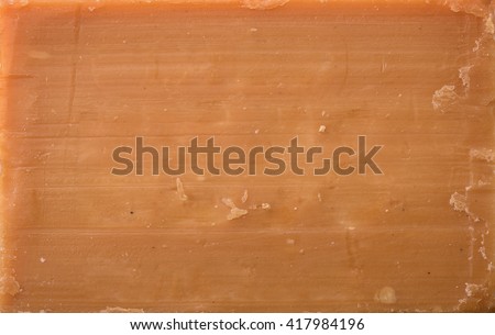 Close up of natural brown soap surface