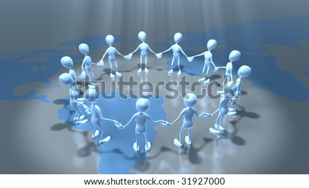 stick people holding hands in circle. on stick figures holding