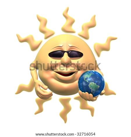 cool cartoon sunglasses. stock photo : Cartoon sun with